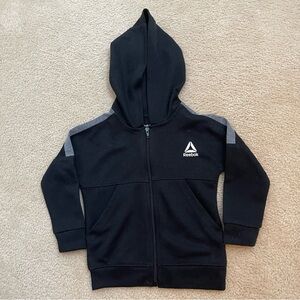 Reebok Unisex Kids Black Knit- 3T-Long Sleeve Hooded Jacket Hoodie Pockets
